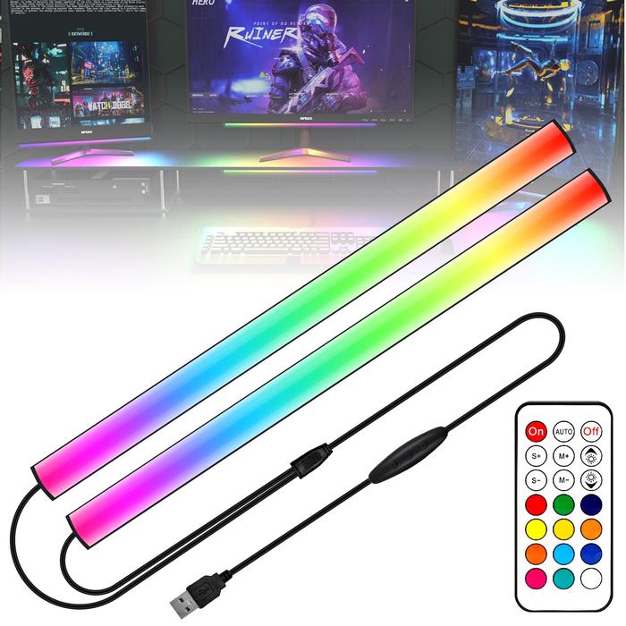 WILLED 2 In1 Under Monitor Light Bar Gaming Lights for Gaming Setup