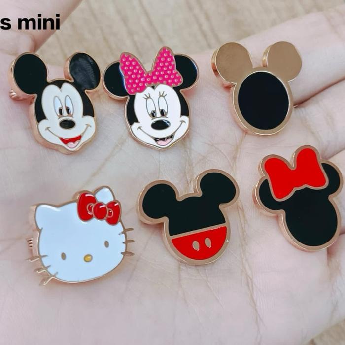 Bros dagu mini fashion Miki Minnie Kitty Bros kecil lucu Bros hijab peniti jilbab Anting