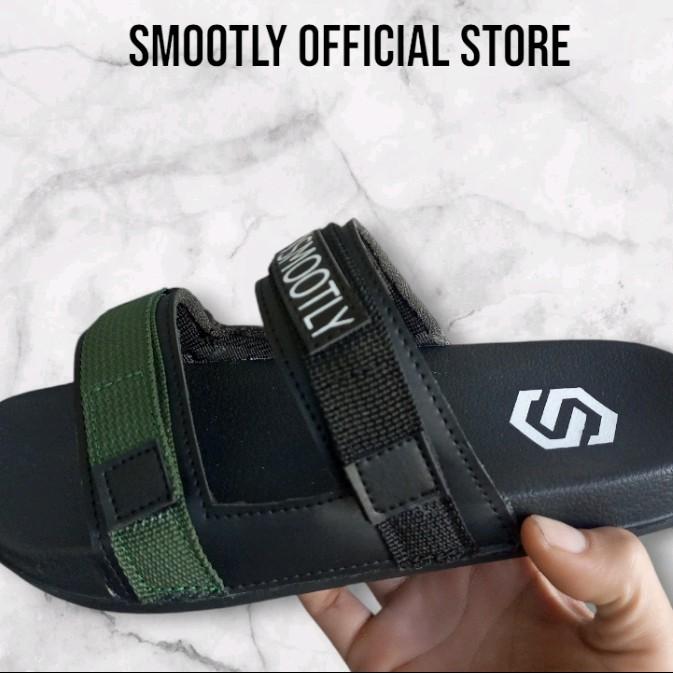 Sandal Silde Sendal Slop Silde on Smootly Pria Semi Gunung Army Black Premium Smootly Termurah Terla