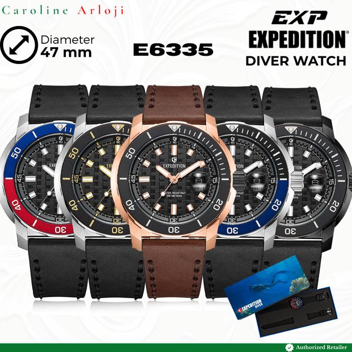 Jam Tangan Pria Expedition E6335 / E 6335 Diver Watch Strap Kulit Leather