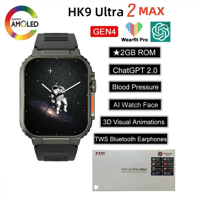 Zordai HK9 Ultra 2 Max SmartWatch Local Music 2GB ROM Amoled Screen ChatGPT2.0 HK9 Ultra 2 Upgraded