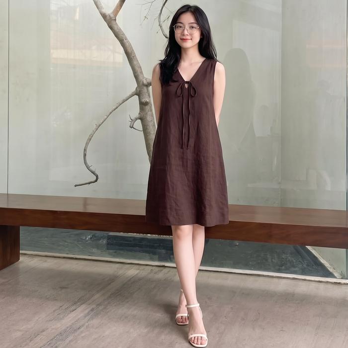 Sachirelia - Andiva Midi Dress - Linen Dress - Dress Korea