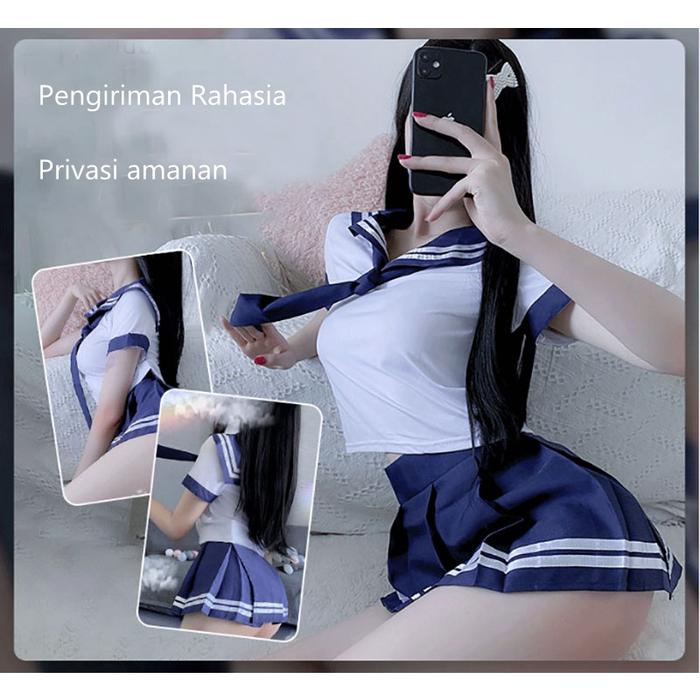 Lingerie Set Pelajar Jepang Wanita Seragam Pelaut Rok Lipit Seragam Cosplay Anime 3A350 lingerie