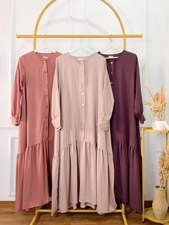 DRESS MEDINA POLOS BAHAN RAYON TWIL PREMIUM BY SHAFIRA/GAMIS/BAJU WANITA DEWASA Muslim Twill Mewah M