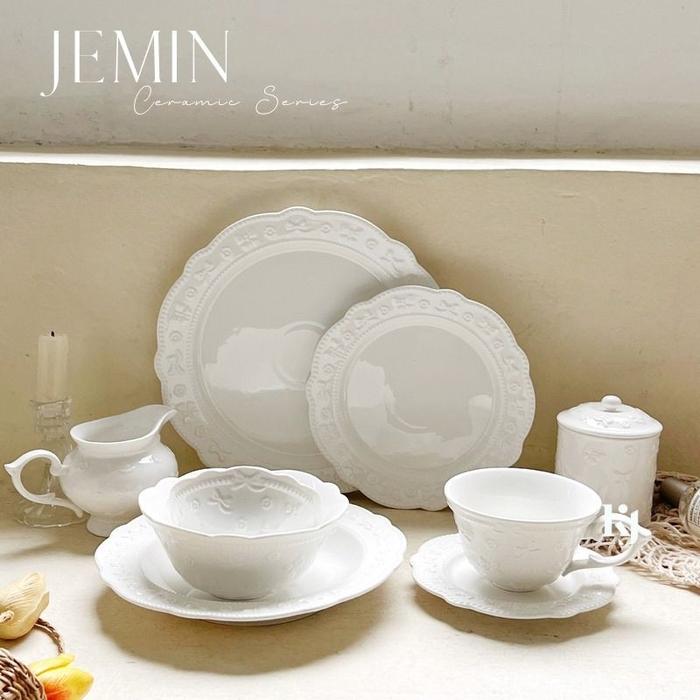 READY JEMIN Ceramic Series Piring Putih Saji Keramik