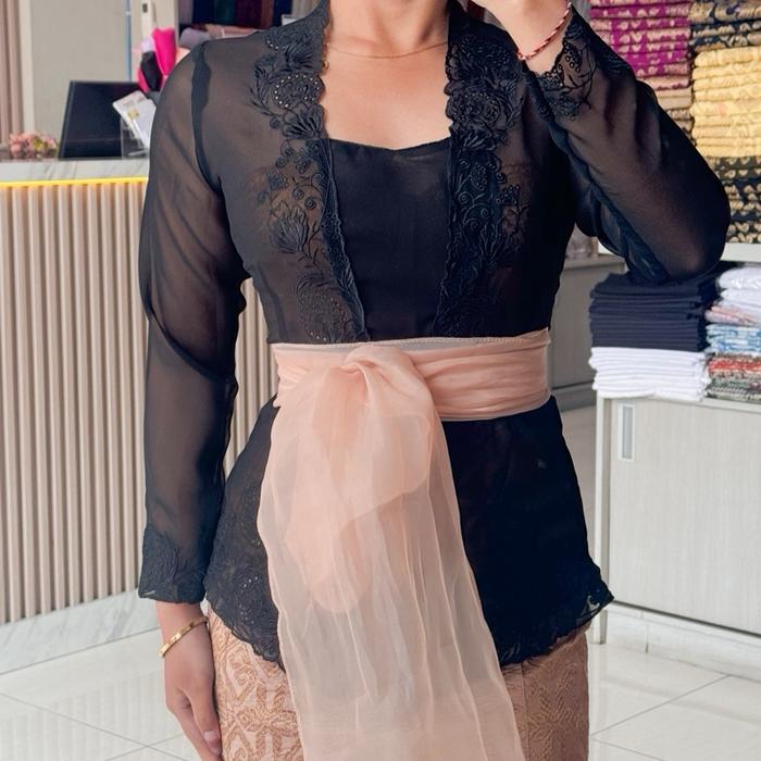 KEBAYA BALI BORDIR NARA HITAM