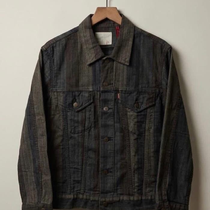 LEVIS JAPAN REDLOOP HERRINGBONE MIX PATCH TRUCKER JACKET