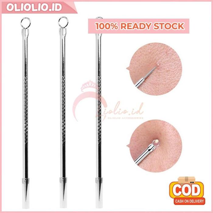 Jarum Ekstraktor Acne Jerawat / Komedo, Pembersih komedo Bahan Stainless Steel MX1017
