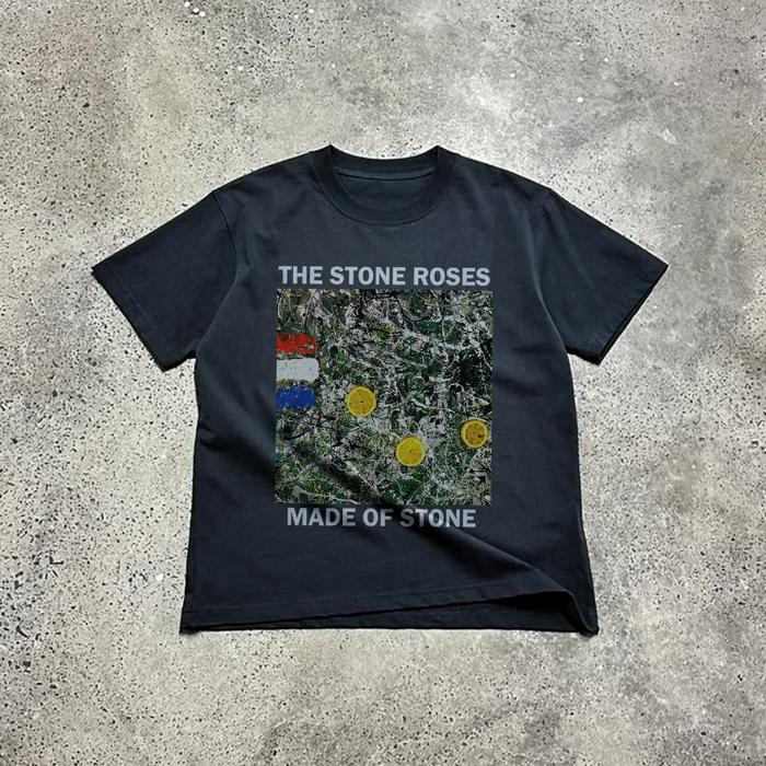[COD]KAOS BAND ROCK N ROLL VINTAGE 80S MADE OF STONE STONE ROSES DESAIN PREMIUM BAHAN COMBED