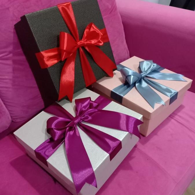 (Cooger) Kotak Kado / Box Kado / Box Gift Ukuran 20X20X8Cm Dengan Pita Besar