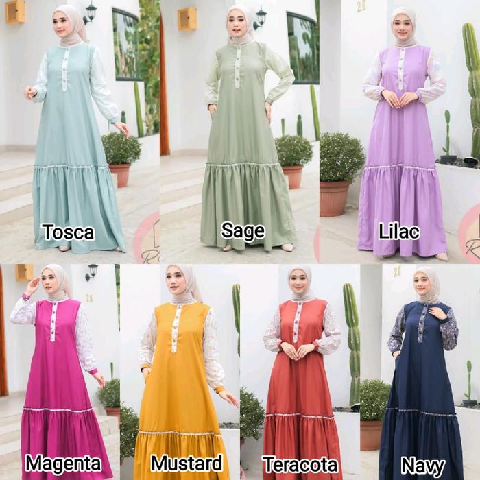 Ainun Dress katun jepang by roris pololinen premium teracota