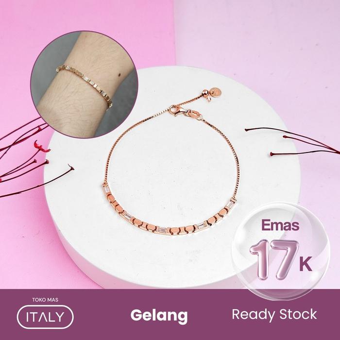 GELANG RANTAI SERUT REFLECTA BAN LOVE CAT PUTIH AD ROSE 755