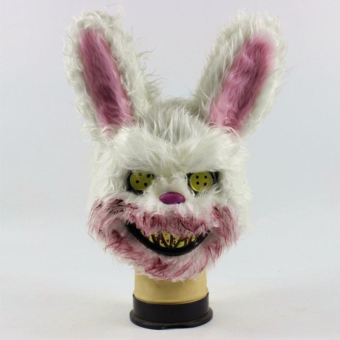 Funny Plush Rabbit Cosplay Mask Halloween Party Head Cover Halloween