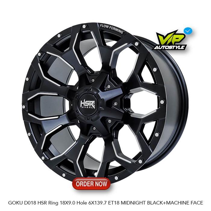 VIP Autostyle Velg Racing Offroad Untuk Pajero Fortuner Isuzu Mux Mazda BT50 Ring 18 Lebar 9 Hole 6x