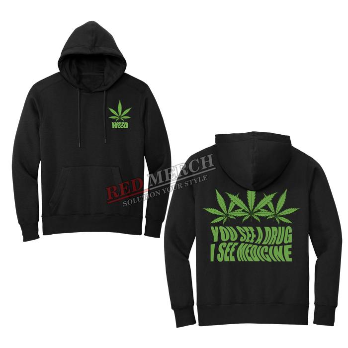 Jaket sweater Hoodie weed cannabis Sweater Tebal