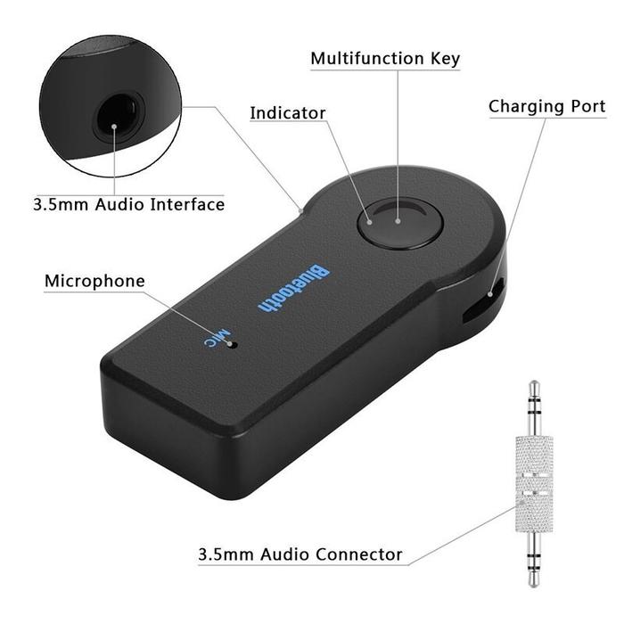 Bluetooth Receiver Audio Mobil Speaker Handsfree A2DP 3.5mm - VC50