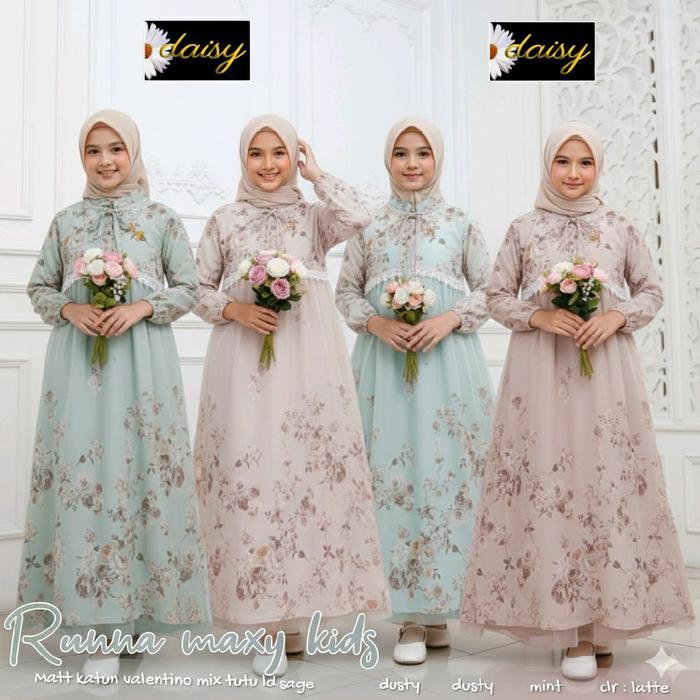 RUNNA GAMIS REMAJA BAHAN KATUN VALENTINO MIX TUTU