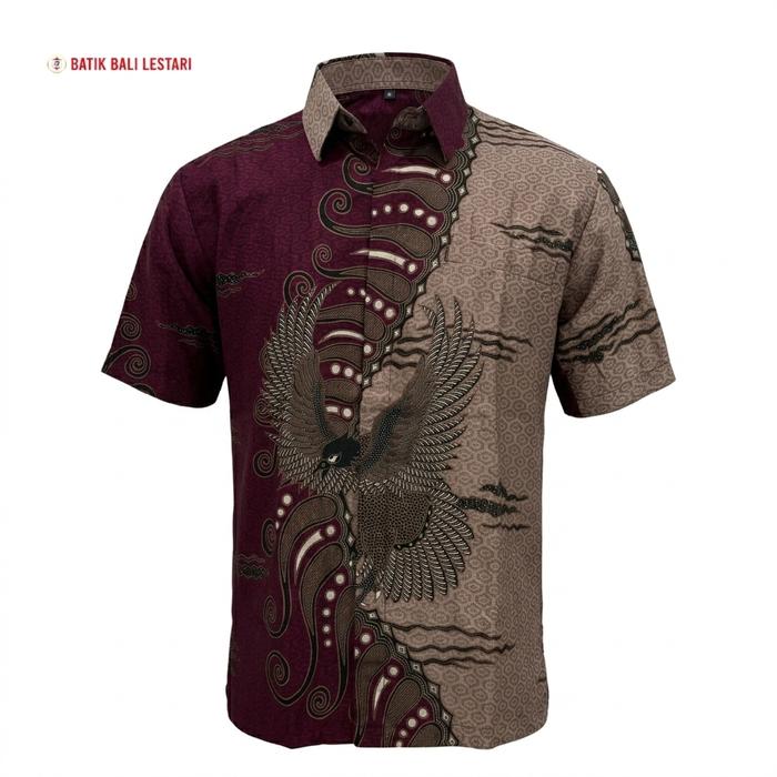 Batik Bali Lestari Couple Dobby Kemeja Pria & Midi Dress Wanita Ungu (BACO / BACE)