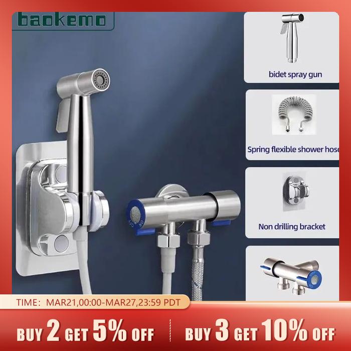 Baokemo 304 Stainless Steel Angle Valve Toilet Companion Flushing