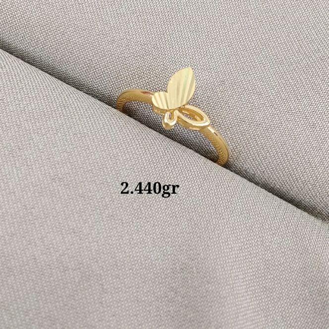 Cincin variasi kupu polos 999