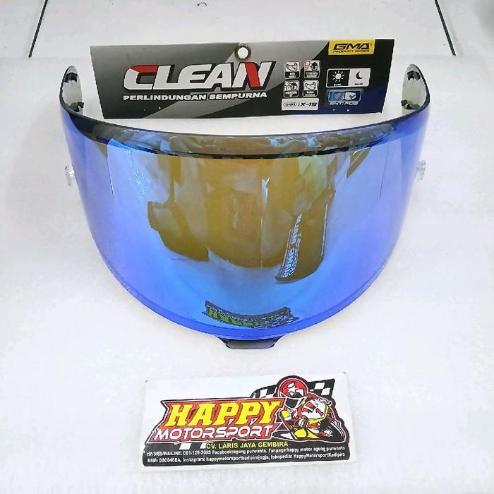 Visor kaca helm Shoei X-15 Irridium blue original GMA