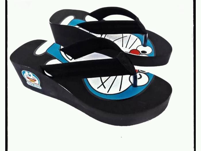 Sandal Wedges Dewasa Doraemon Sandal Jepit Wanita Terbaru Viral