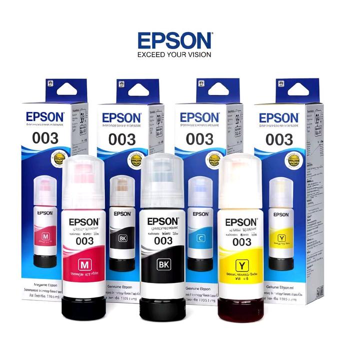 tinta Epson 003 original for 1set/ warna (Black, cyan, magenta, yellow.