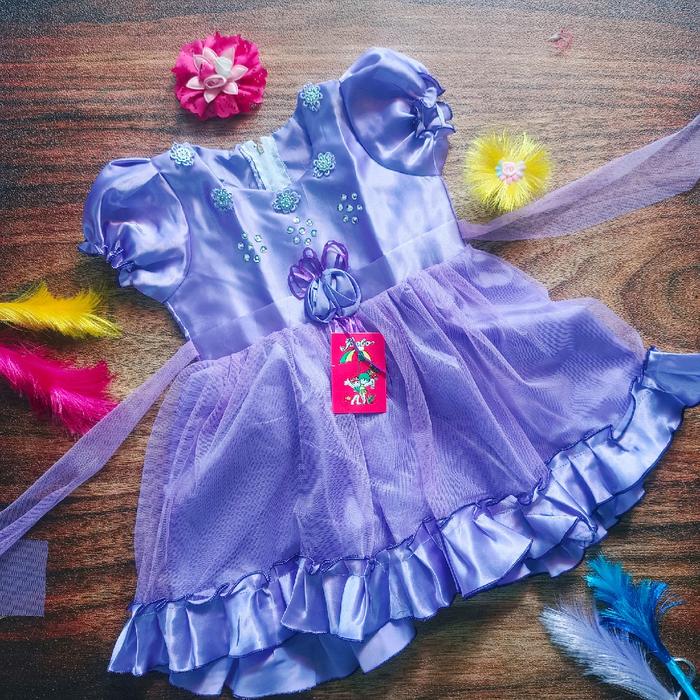 Gaun Anak Perempuan Usia 2 Tahun+/Korean Style,Satin+kerut Bunga