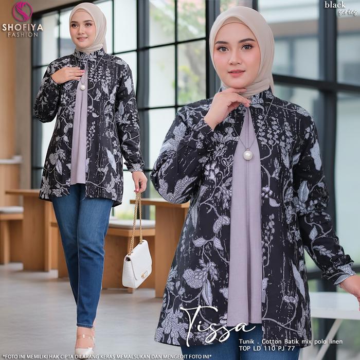 [SALE] 4zima Tissa Tunik Batik LD 110 by Shofiya Premium Anggun Kondangan