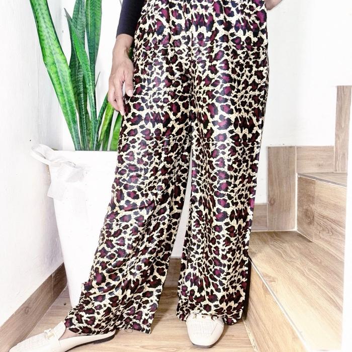 Celana Kulot Wanita Jumbo Motif Macan Tutul Bahan Rayon Premium Adem tidak luntur