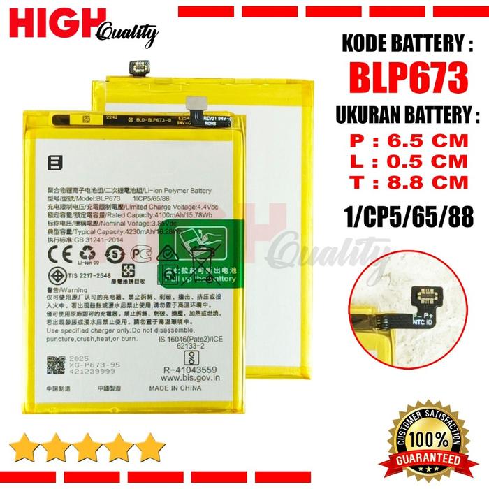 Baterai BLP673 OPPO A3S CPH1803 CPH1853 & A5 CPH1809 & A5S CPH1909 & A7 A7X CPH1901 & A12 CPH2083