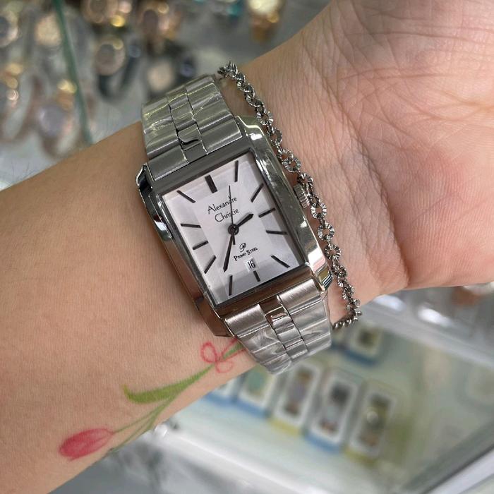 *neww* jam couple rantai analog petak 1019 alexandre christie original bergaransi tahan air berkelas