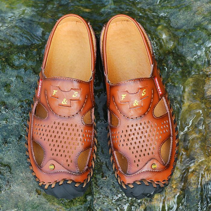 Eiger - Sandal Hiking Gunung Pria Murah Original Kulit Asli Cowok Dewasa Santai Outdoor Keren Advent