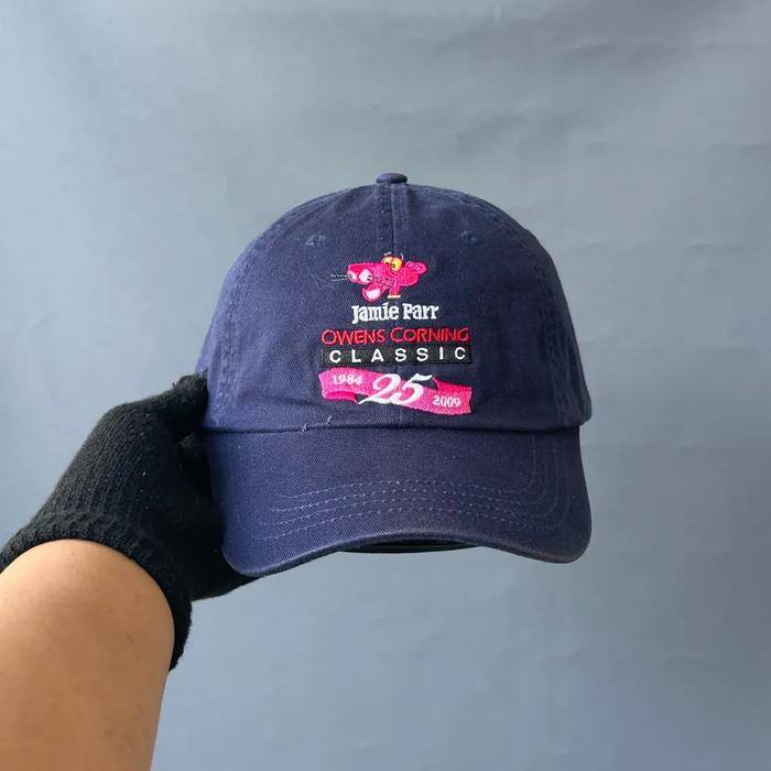 Topi Simple Cap Unisex Pria Wanita JAMIE PARR x PINK PANTHER Navy