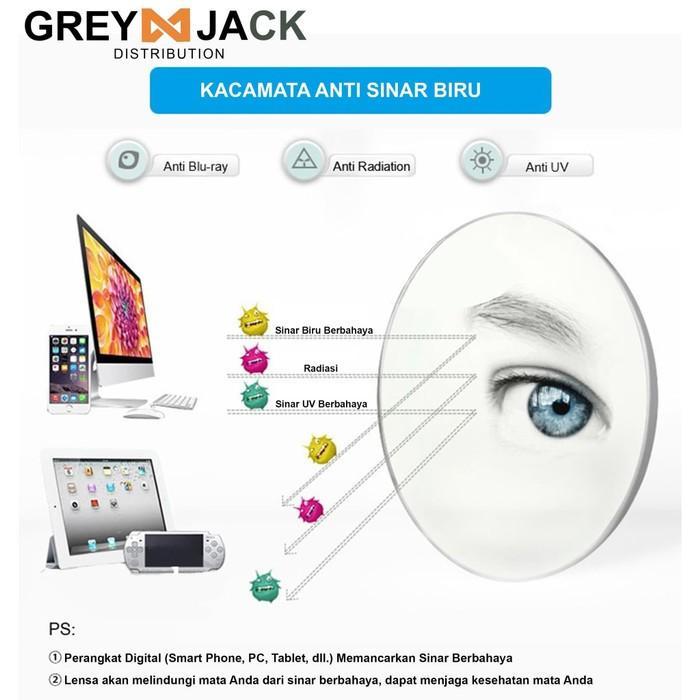STOK TERBATAS Grey Jack kacamata anak anti radiasi blueray komputer HP TV 8300