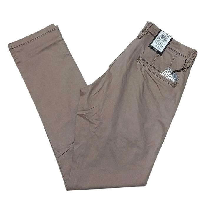 Celana Chinos Pria OXYGEN Slim-Fit  Warna coklat mocha Kualitas Premium 708-9586