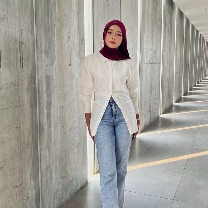 Rolv shirt- kemeja slimfit - kemeja fitted - kemaja Lengan panjang wanita -kemeja kantor wanita-mode