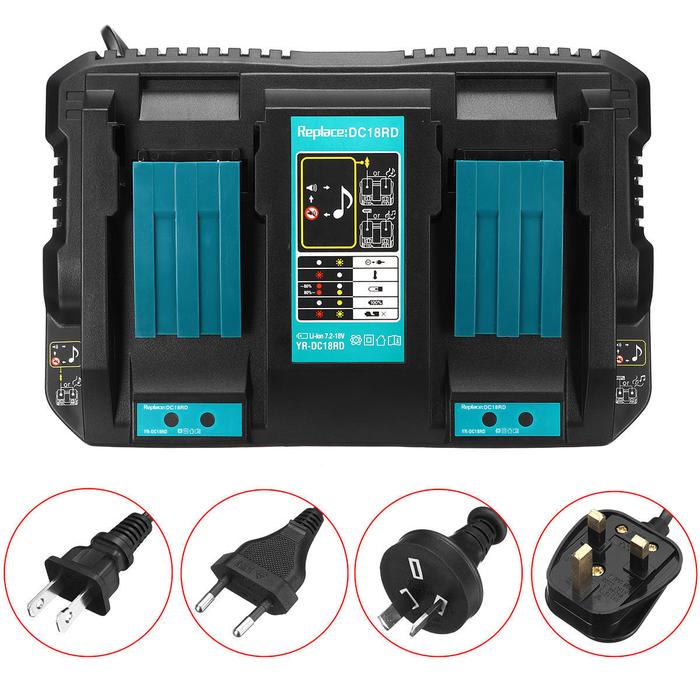 110V-220V AD/DC Adapter 18V 4A 6A Dual Power Charger for MAKITA 18V