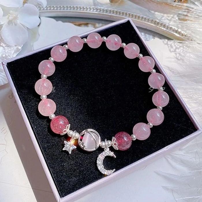 Butterfly Star Moon Flower Pendant Glazed Bead Chain Bracelet Colorful Beads Beauty Bracelet Accesso