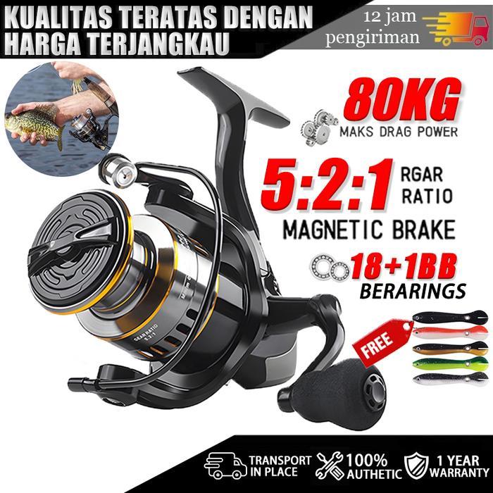 new - shimano asli besi fishing reel he500-7000 max drag 80kg spinning roda reel, mesin pancing reel