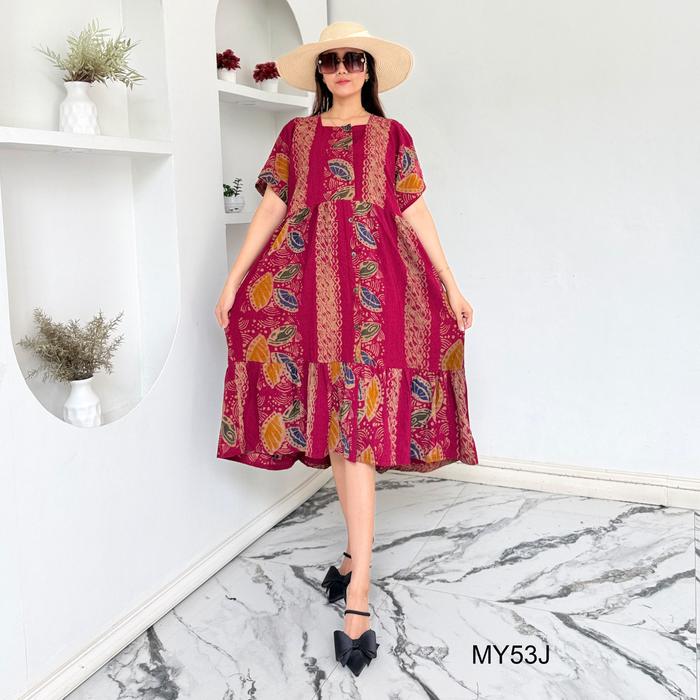 Daster Miranda ld 120cm Batik Cap Handmade By vitela Bahan Rayon Pekalongan  Busui Bumil