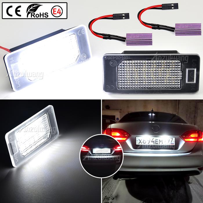 2x LED License Number Plate Light for VW Golf 6 7 MK6 MK7 Golf Plus