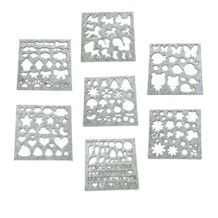 7pcs Wool Felt Mold Needle Felting DIY Craft Stencil Applique