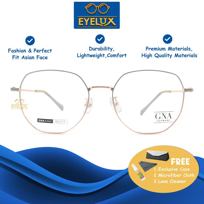 GNA Eyewear / GNA F-3337 / 53-17/ Frame Kacamata GNA Eyewear ORIGINAL