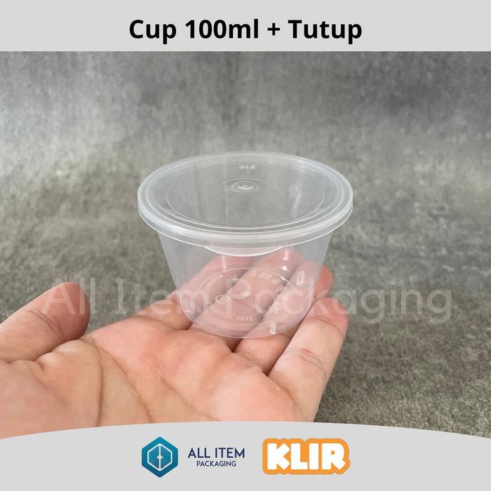 Safitiri Cup Pudding Mini Klir 100Ml / Thinwall Sauce Cup + Tutup @25 Pcs