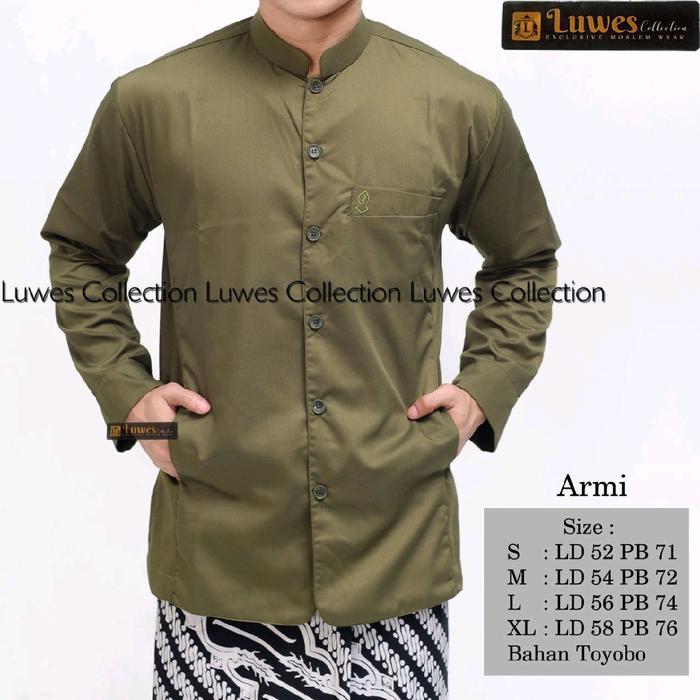 JASKO LENGAN PANJANG KOKO SEMI JAZ LENGAN PANJANG BAHAN TOYOBO MOTIF POLOS KOKO PRIA DEWASA LENGAN P