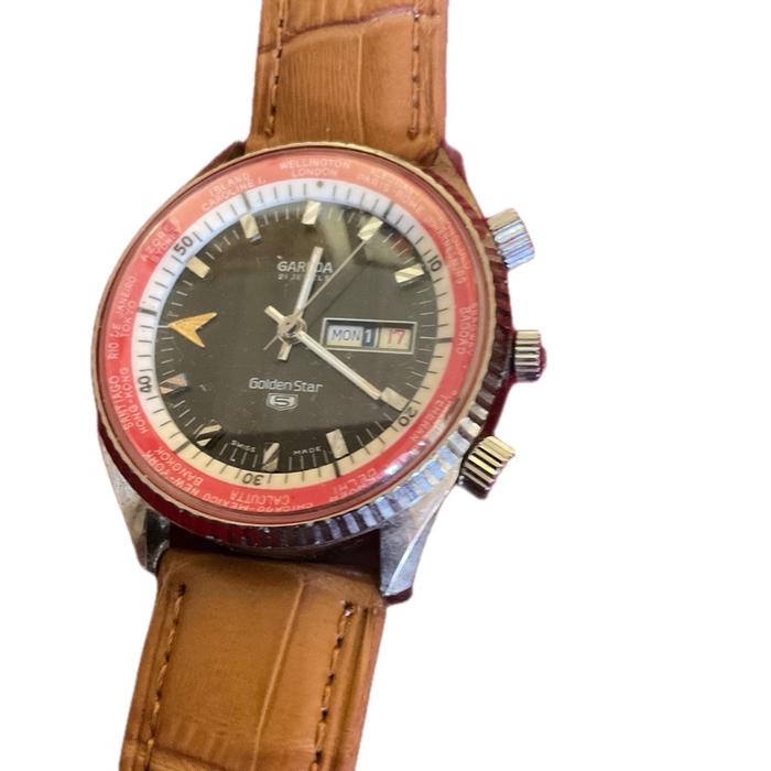 Jam Tangan Koleksi Garuda Golden Star GMT Insert Bezel World Time Swiss Made Seri Nama-Nama Negara N