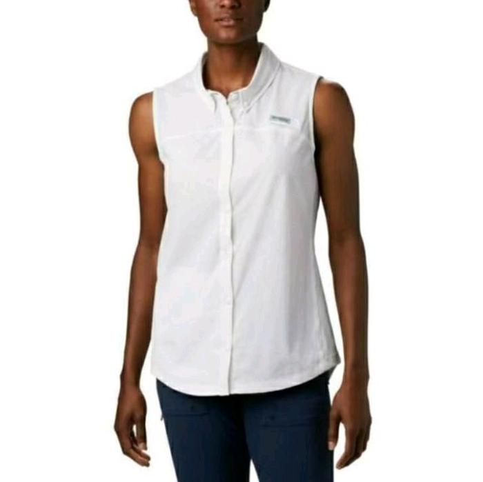 Kemeja Wanita Tanpa Lengan (Putih Size XS) - Columbia PFG