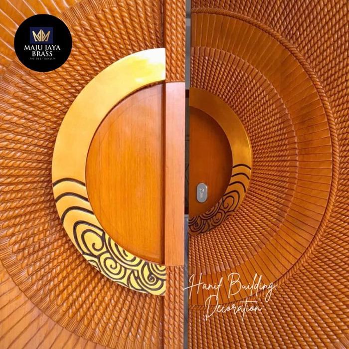 handel pintu rumah solid / gagang pintu rumah diameter 46cm full kuningan