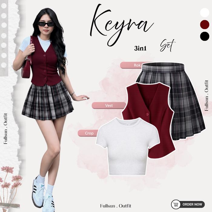 Ootd Yearbook American School Viral Vest Crop Top Rok Motif Kotak American School Yearbook - Keyra